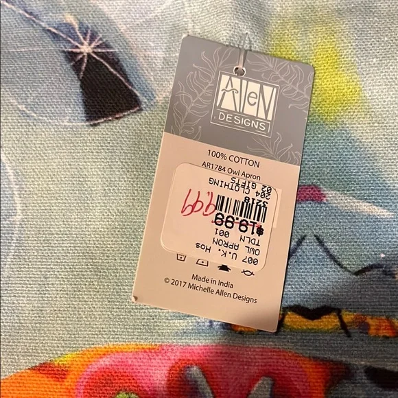 Colorful Owl Design Kitchen Apron - Picture 2 of 3